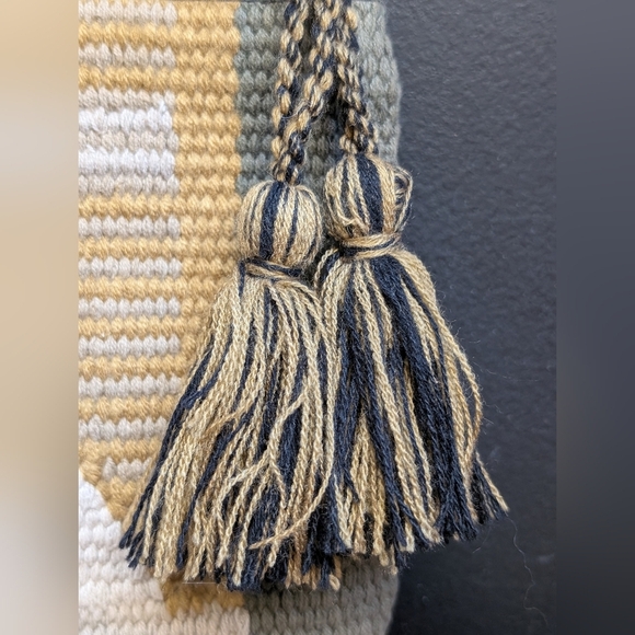 Wilfred Woven Tapestry Clutch with Tassel – Geometric Neutral Pattern - Picture 3 of 9